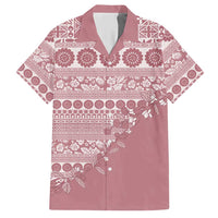 Fiji Marau na Kerisimasi Hawaiian Shirt Dusty Rose Tagimoucia Tapa Masi Tribal LT9 Pink - Polynesian Pride