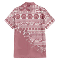 Fiji Marau na Kerisimasi Hawaiian Shirt Dusty Rose Tagimoucia Tapa Masi Tribal LT9 - Polynesian Pride