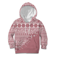 Fiji Marau na Kerisimasi Kid Hoodie Dusty Rose Tagimoucia Tapa Masi Tribal - Polynesian Pride