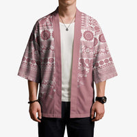 Fiji Marau na Kerisimasi Kimono Dusty Rose Tagimoucia Tapa Masi Tribal - Polynesian Pride