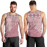 Fiji Marau na Kerisimasi Men Tank Top Dusty Rose Tagimoucia Tapa Masi Tribal - Polynesian Pride