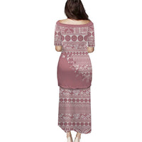Fiji Marau na Kerisimasi Puletasi Dusty Rose Tagimoucia Tapa Masi Tribal LT9 - Polynesian Pride