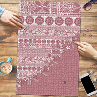 Fiji Marau na Kerisimasi Puzzle Dusty Rose Tagimoucia Tapa Masi Tribal - Polynesian Pride