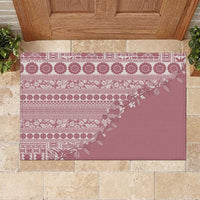 Fiji Marau na Kerisimasi Rubber Doormat Dusty Rose Tagimoucia Tapa Masi Tribal - Polynesian Pride