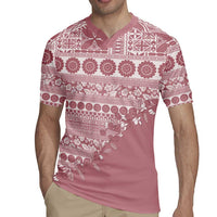 Fiji Marau na Kerisimasi Rugby Jersey Dusty Rose Tagimoucia Tapa Masi Tribal LT9 - Polynesian Pride