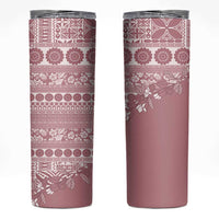 Fiji Marau na Kerisimasi Skinny Tumbler Dusty Rose Tagimoucia Tapa Masi Tribal - Polynesian Pride