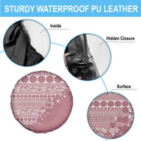 Fiji Marau na Kerisimasi Spare Tire Cover Dusty Rose Tagimoucia Tapa Masi Tribal - Polynesian Pride