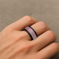 Fiji Marau na Kerisimasi Spinner Ring Dusty Rose Tagimoucia Tapa Masi Tribal - Polynesian Pride