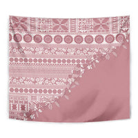Fiji Marau na Kerisimasi Tapestry Dusty Rose Tagimoucia Tapa Masi Tribal - Polynesian Pride