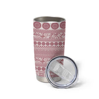 Fiji Marau na Kerisimasi Tumbler Cup Dusty Rose Tagimoucia Tapa Masi Tribal - Polynesian Pride