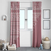 Fiji Marau na Kerisimasi Window Curtain Dusty Rose Tagimoucia Tapa Masi Tribal - Polynesian Pride