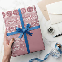 Fiji Marau na Kerisimasi Wrapping Paper Dusty Rose Tagimoucia Tapa Masi Tribal - Polynesian Pride