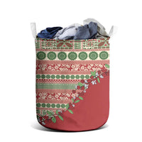 Fiji Marau na Kerisimasi Laundry Basket Red Tagimoucia Tapa Masi Tribal - Polynesian Pride