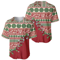 Fiji Marau na Kerisimasi Baseball Jersey Red Tagimoucia Tapa Masi Tribal LT9 - Polynesian Pride