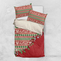 Fiji Marau na Kerisimasi Bedding Set Red Tagimoucia Tapa Masi Tribal - Polynesian Pride