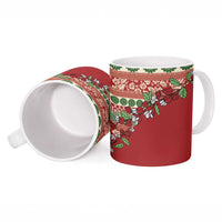 Fiji Marau na Kerisimasi Ceramic Mug Red Tagimoucia Tapa Masi Tribal - Polynesian Pride