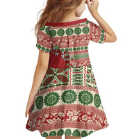Fiji Marau na Kerisimasi Family Matching Off Shoulder Maxi Dress and Hawaiian Shirt Red Tagimoucia Tapa Masi Tribal - Polynesian Pride