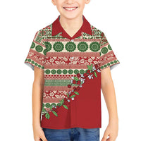 Fiji Marau na Kerisimasi Hawaiian Shirt Red Tagimoucia Tapa Masi Tribal LT9 - Polynesian Pride