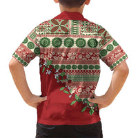 Fiji Marau na Kerisimasi Hawaiian Shirt Red Tagimoucia Tapa Masi Tribal LT9 - Polynesian Pride