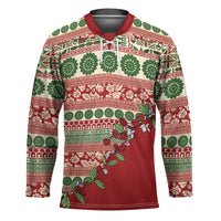 Fiji Marau na Kerisimasi Hockey Jersey Red Tagimoucia Tapa Masi Tribal LT9 Unisex Red - Polynesian Pride