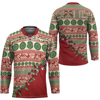 Fiji Marau na Kerisimasi Hockey Jersey Red Tagimoucia Tapa Masi Tribal LT9 - Polynesian Pride