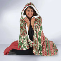 Fiji Marau na Kerisimasi Hooded Blanket Red Tagimoucia Tapa Masi Tribal - Polynesian Pride