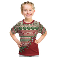 Fiji Marau na Kerisimasi Kid T Shirt Red Tagimoucia Tapa Masi Tribal LT9 Red - Polynesian Pride
