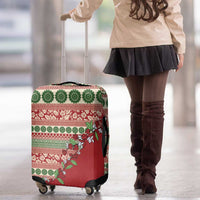 Fiji Marau na Kerisimasi Luggage Cover Red Tagimoucia Tapa Masi Tribal - Polynesian Pride