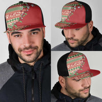 Fiji Marau na Kerisimasi Mesh Trucker Cap Red Tagimoucia Tapa Masi Tribal LT9 - Polynesian Pride