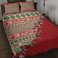 Fiji Marau na Kerisimasi Quilt Bed Set Red Tagimoucia Tapa Masi Tribal - Polynesian Pride