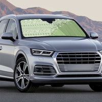 Fiji Marau na Kerisimasi Auto Sun Shade Sage Green Tagimoucia Tapa Masi Tribal - Polynesian Pride