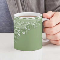Fiji Marau na Kerisimasi Ceramic Mug Sage Green Tagimoucia Tapa Masi Tribal LT9 - Polynesian Pride