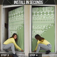 Fiji Marau na Kerisimasi Door Cover Sage Green Tagimoucia Tapa Masi Tribal - Polynesian Pride