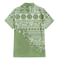 Fiji Marau na Kerisimasi Family Matching Mermaid Dress and Hawaiian Shirt Sage Green Tagimoucia Tapa Masi Tribal - Polynesian Pride