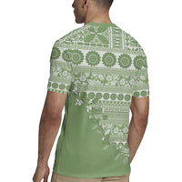 Fiji Marau na Kerisimasi Rugby Jersey Sage Green Tagimoucia Tapa Masi Tribal - Polynesian Pride