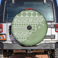Fiji Marau na Kerisimasi Spare Tire Cover Sage Green Tagimoucia Tapa Masi Tribal - Polynesian Pride
