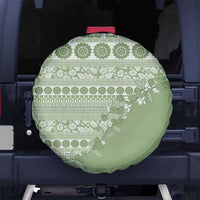 Fiji Marau na Kerisimasi Spare Tire Cover Sage Green Tagimoucia Tapa Masi Tribal - Polynesian Pride