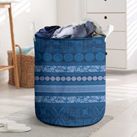 Fiji Marau na Kerisimasi Laundry Basket Blue Tapa Masi Inspired Christmas - Polynesian Pride