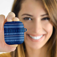 Fiji Marau na Kerisimasi AirPods Case Blue Tapa Masi Inspired Christmas LT9 - Polynesian Pride