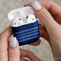 Fiji Marau na Kerisimasi AirPods Case Blue Tapa Masi Inspired Christmas LT9 - Polynesian Pride
