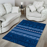 Fiji Marau na Kerisimasi Area Rug Blue Tapa Masi Inspired Christmas - Polynesian Pride