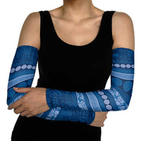 Fiji Marau na Kerisimasi Arm Sleeves Blue Tapa Masi Inspired Christmas - Polynesian Pride