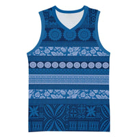 Fiji Marau na Kerisimasi Basketball Jersey Blue Tapa Masi Inspired Christmas - Polynesian Pride