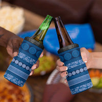 Fiji Marau na Kerisimasi 4 in 1 Can Cooler Tumbler Blue Tapa Masi Inspired Christmas - Polynesian Pride