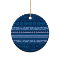 Fiji Marau na Kerisimasi Ceramic Ornament Blue Tapa Masi Inspired Christmas - Polynesian Pride