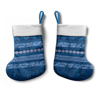 Fiji Marau na Kerisimasi Christmas Stocking Blue Tapa Masi Inspired Christmas - Polynesian Pride