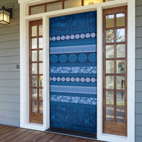 Fiji Marau na Kerisimasi Door Cover Blue Tapa Masi Inspired Christmas - Polynesian Pride
