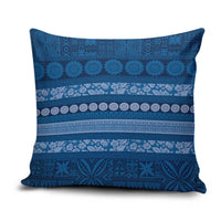 Fiji Marau na Kerisimasi Pillow Cover Blue Tapa Masi Inspired Christmas - Polynesian Pride