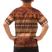 Fiji Marau na Kerisimasi Family Matching Mermaid Dress and Hawaiian Shirt Gold Tapa Masi Inspired Christmas - Polynesian Pride