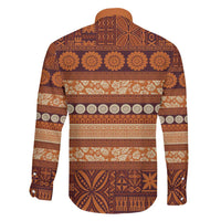 Fiji Marau na Kerisimasi Family Matching Off Shoulder Maxi Dress and Hawaiian Shirt Gold Tapa Masi Inspired Christmas - Polynesian Pride